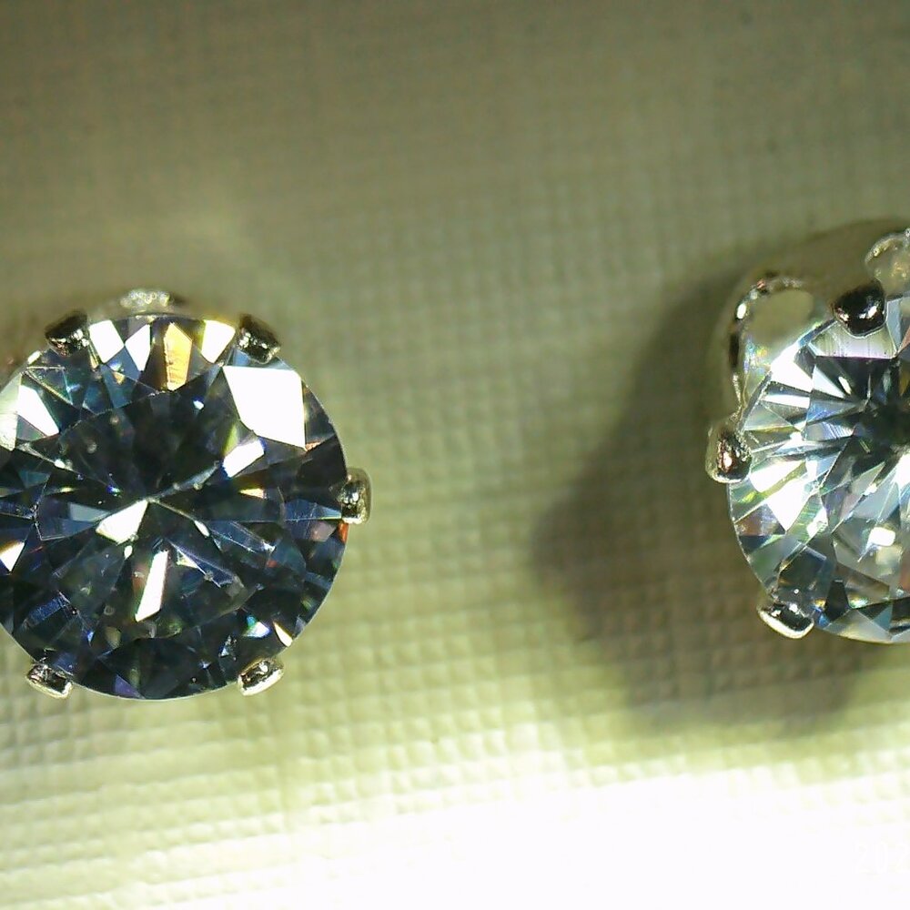 Cubic Zirconia Earnings, silver hardware